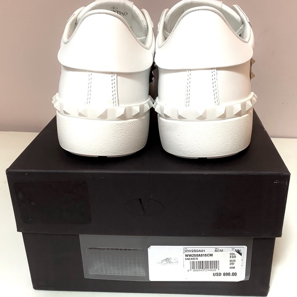 NIB Valentino Garavani Rockstud Untitled Leather & Haircalf Sneaker - Picture 2 of 13